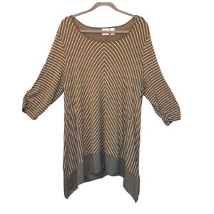 Chico's Green Sharkbite Hem Tunic Size 3 XL